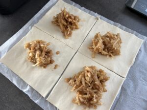 Recept na Jablečné taštičky z listového těsta v horkovzdušné fritéze