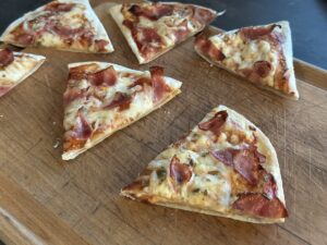 Recept na Quesadilla pizzu v horkovzdušné fritéze - čas a teplota