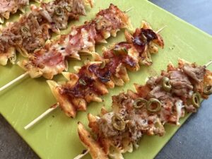 špízy z těstovin v horkovzdušné fritéze