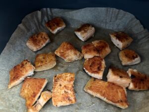 lososové kousky horkovzdušná fritéza