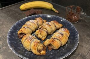 Recept na Banán s čokoládou v listovém těstíčku z horkovzdušné fritézy